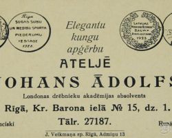 Elegantu kungu apģērbu ateljē Johans Ādolfs.