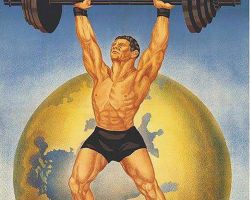 Meistarsacīkstes svarcelšanā 1939. gadā.