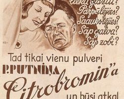 Pretsāpju pulveris “Citrobromin”.