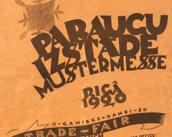 Izstāde - 1920. gads. Musturu Messe. Ofisi arī Rīgā un Liepājā. Autors Grīnbergs.