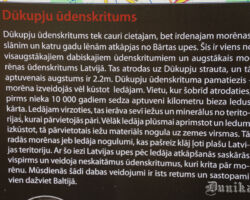 Dūkupju ūdenskrituma informatīvais stends.