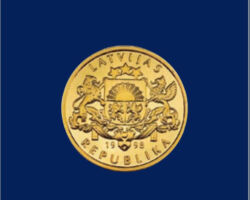 LV 100 latu zelta apgrozības monēta, reverss.