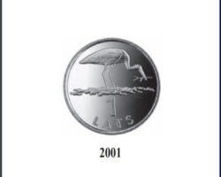 LV 1 lata monēta "Stārķis" (Olga Šilova).