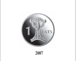 LV 1 lata monēta "Pūcessakta" (Arvīds Priedīte un Jānis Strupulis), kalta Münze Österreich (Austrija).