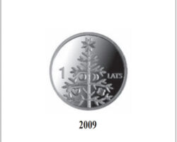 LV 1 lata monēta "Eglīte" (Arvīds Priedīte un Ligita Franckeviča), kaltas Staatliche Münze Berlin (Vācija).