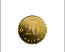 LV 20 santīmu monēta, kalta 1992. gadā Bayerisches Hauptmünzamt (Vācija), 2007. gadā Real Casa de Moneda (Spānija) un 2009. gadā Staatliche Münzen Baden-Württemberg (Vācija).