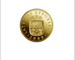 LV 20 santīmu monēta, reverss.