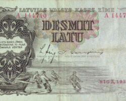 10 latu banknote 1937. gads.