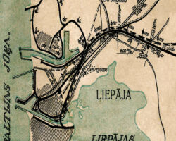 Senāks Liepājas pilsētas dzelzceļu plāns.