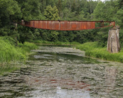 Vīles tilts, skatā no upes augšteces. 2020.07.21. Sabīnes Spāģes foto.