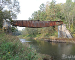 Vīles tilta centrālais laidums skatā no Dunikas krasta 2014.10.07.