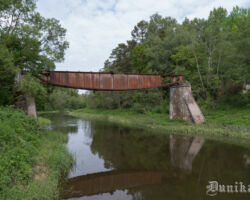 Skats uz Vīles tiltu no Bārtas upes krastmalas Dunikas puses. 2016.05.28. Dāvja Kļaviņa foto.