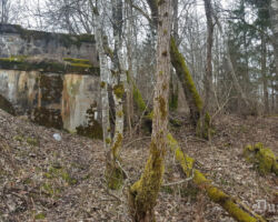 Skats uz Vīles tilta betona sākumposmu - pirmā laiduma pirmo balstu. 2018.04.26. Aigara Prūša foto.