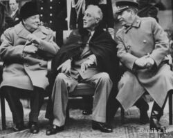 Franklins Rūzvelts, Josifs Staļins un Vinstons Čērčils. Jaltas (Krimas) sabiedroto valstu konference (1945. gada 4. – 11. Februāris)