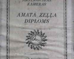 Latvijas Amatniecības kamera – Kārļa janeka Amata zeļla diploms.