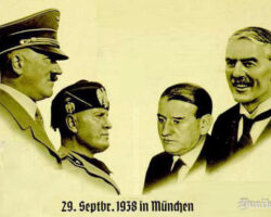 Mnhenes vienošanās: Ādolfs Hitlers, Benito Musolini, Eduārs Daladjē un Nevils Čemberlens.