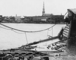 Skats uz Rīgu pēc vāciešu karaspēka ienākšanas. 1917. gada septembris.